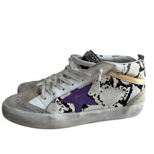 Golden Goose Purple and Gold Sneakers